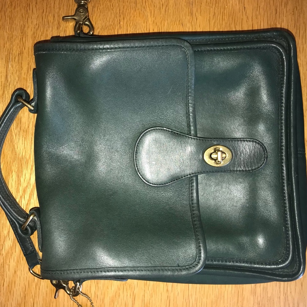 vintage green coach purse